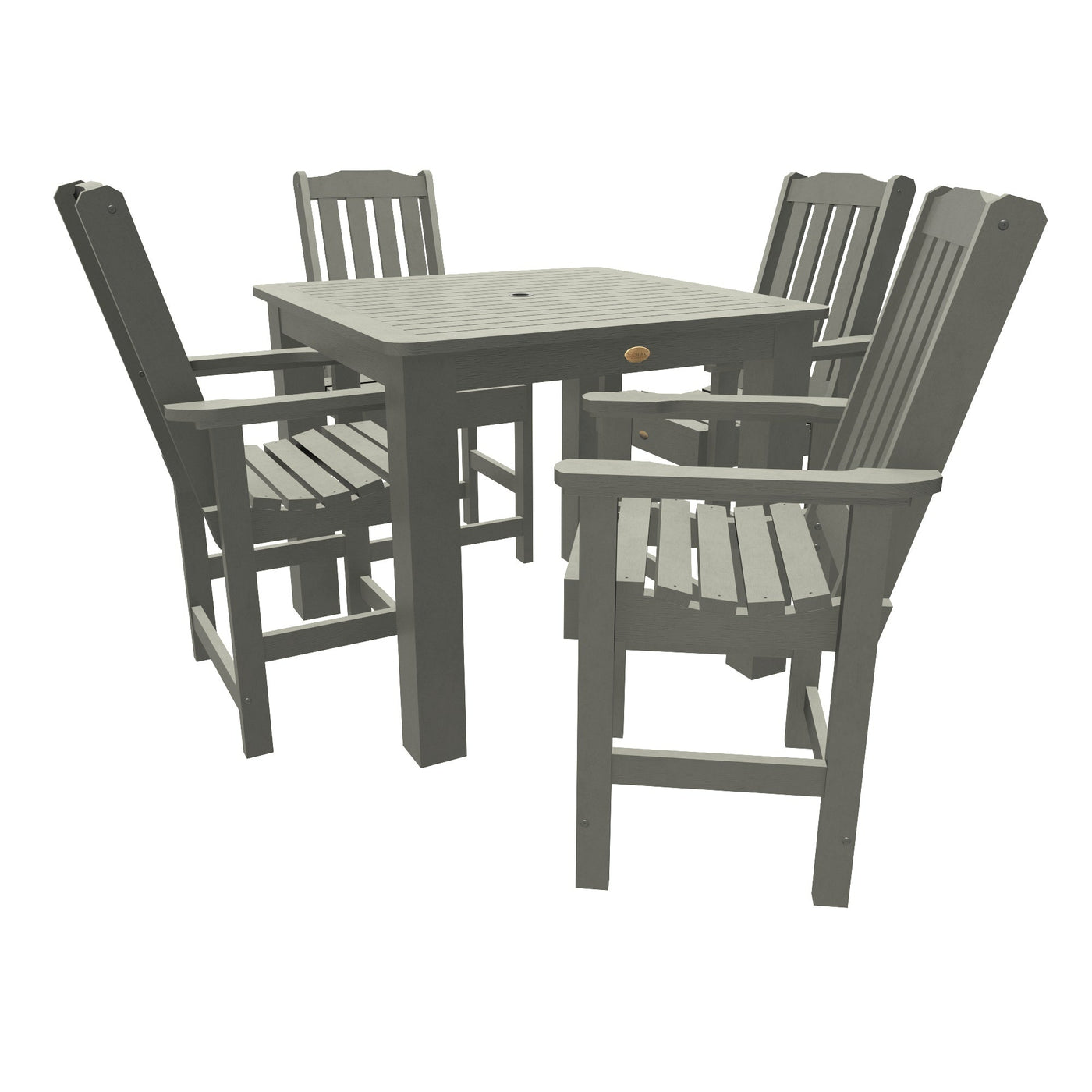 Lehigh 5pc Square Dining Set 42in x 42in - Counter Height Dining Highwood USA Coastal Teak 