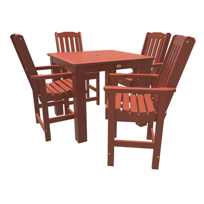 Lehigh 5pc Square Dining Set 42in x 42in - Counter Height Dining Highwood USA Rustic Red 