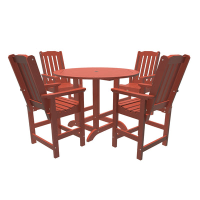Lehigh 5pc 48in Round Dining Set - Counter Height Dining Highwood USA Rustic Red 
