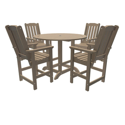 Lehigh 5pc 48in Round Dining Set - Counter Height Dining Highwood USA Woodland Brown 