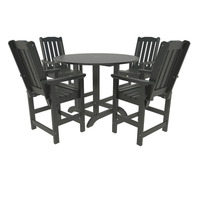 Lehigh 5pc 48in Round Dining Set - Counter Height Dining Highwood USA Black 