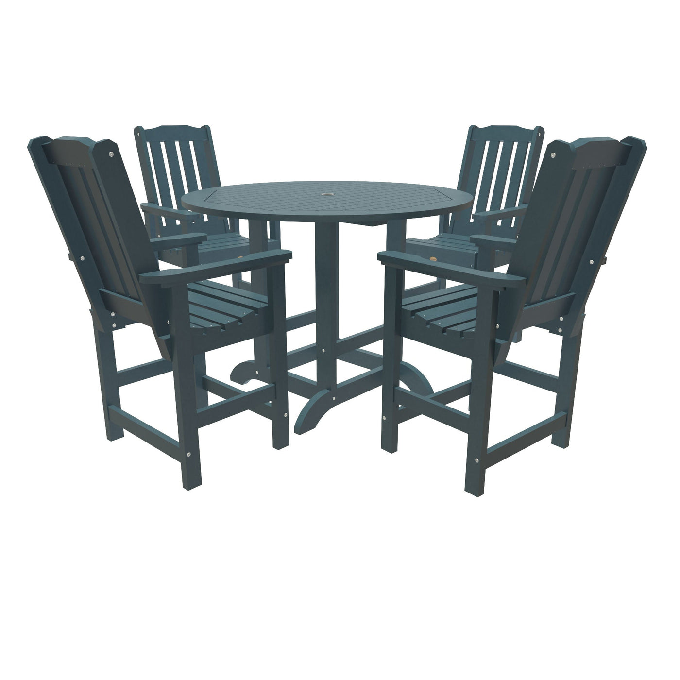 Lehigh 5pc 48in Round Dining Set - Counter Height Dining Highwood USA Nantucket Blue 