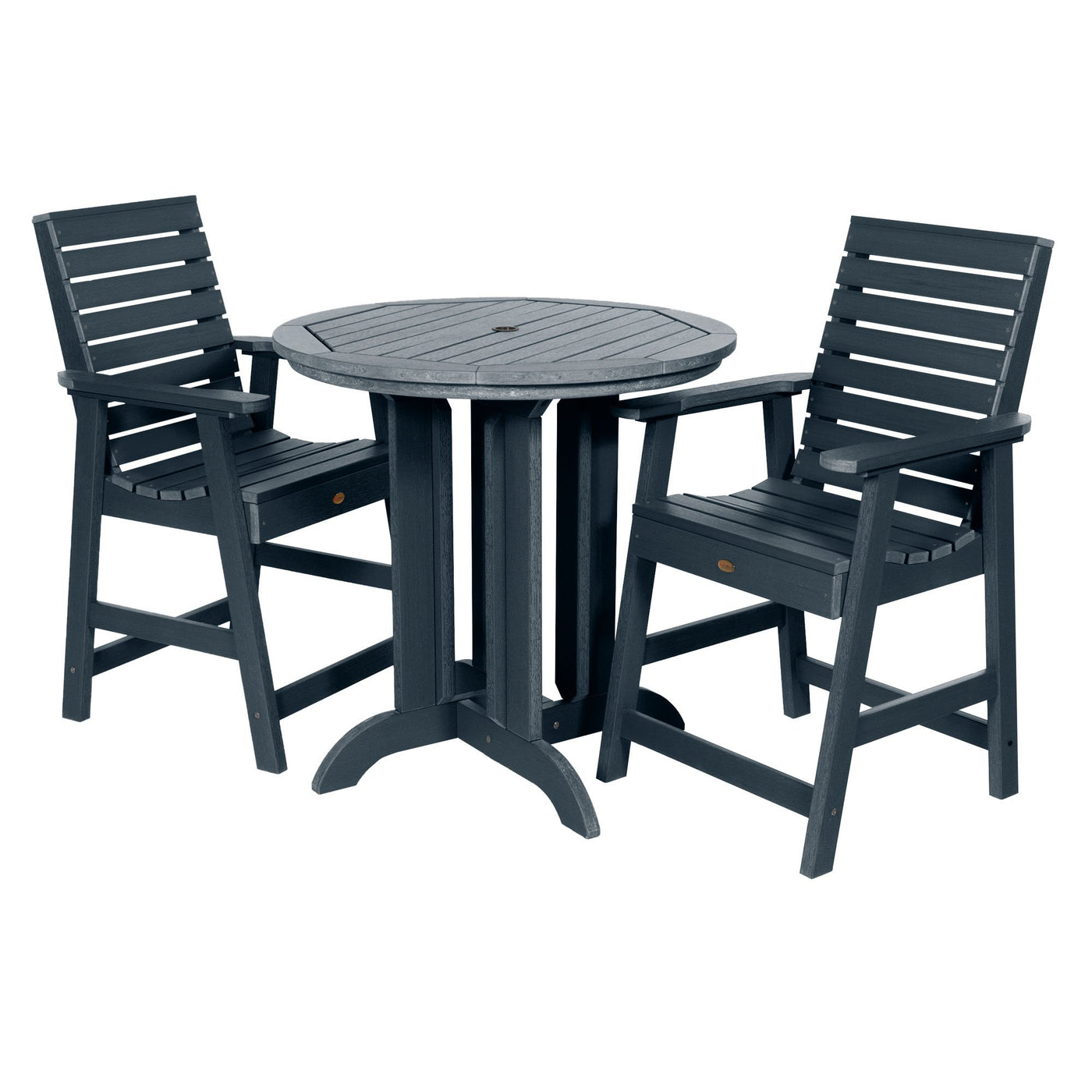 Weatherly 3pc 36in Round Dining Set - Counter Height Dining Highwood USA Federal Blue 