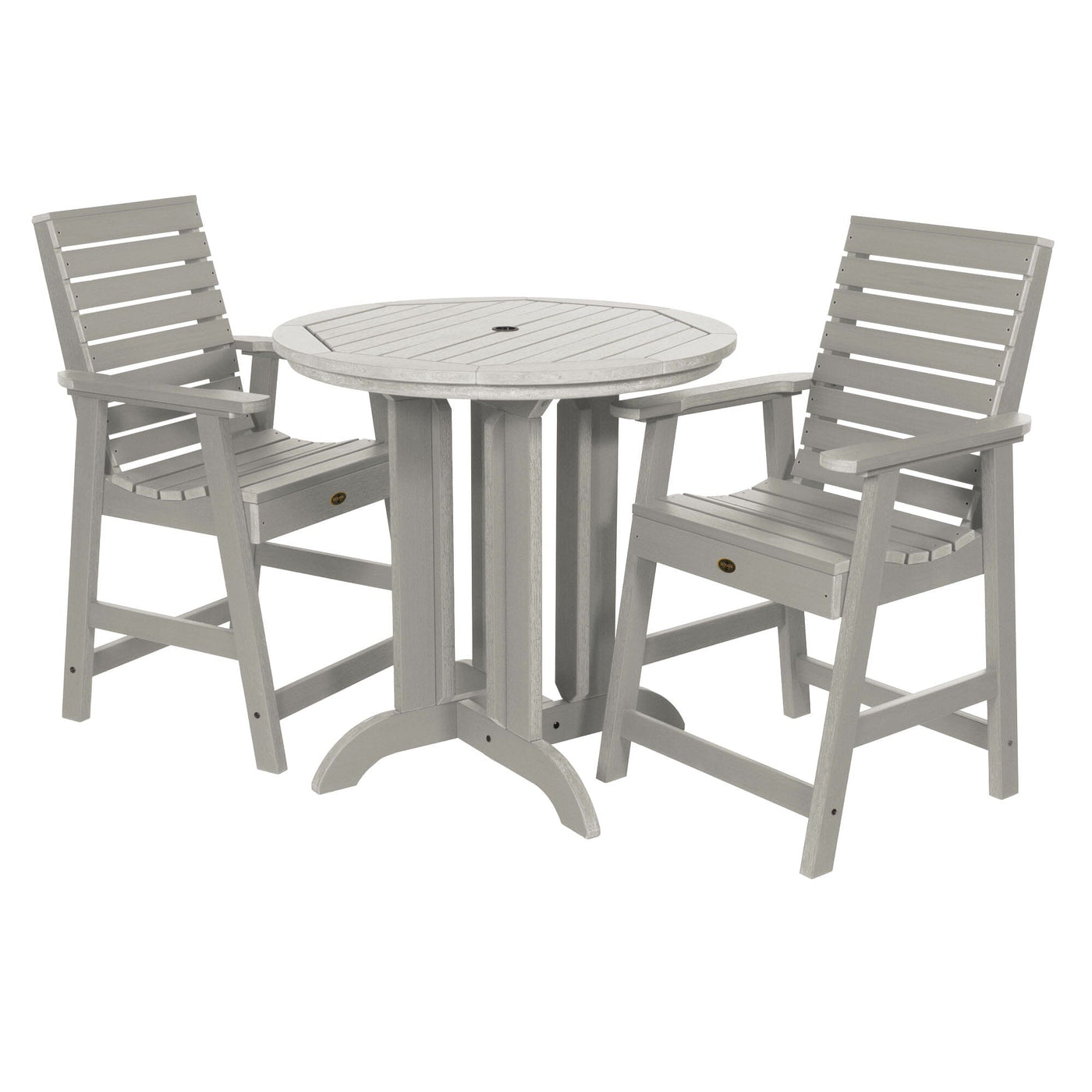 Weatherly 3pc 36in Round Dining Set - Counter Height Dining Highwood USA Harbor Gray 