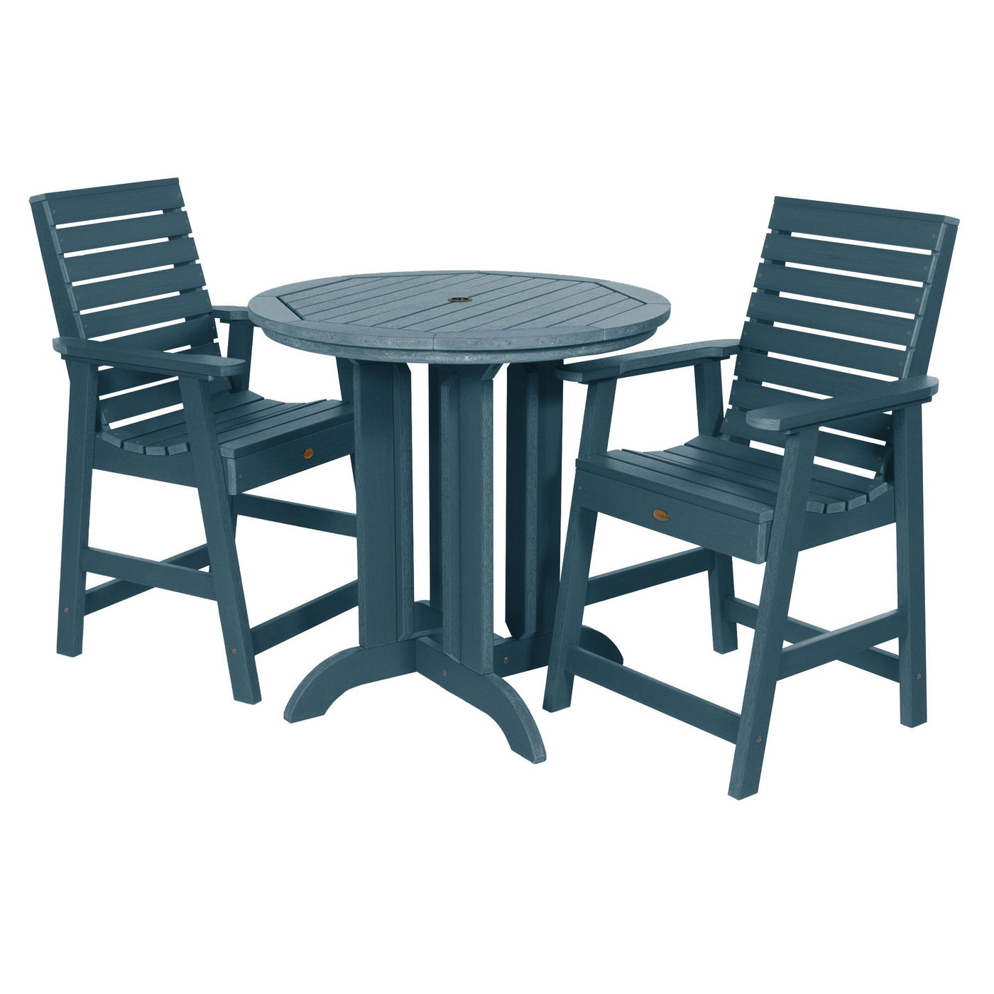 Weatherly 3pc 36in Round Dining Set - Counter Height Dining Highwood USA Nantucket Blue 