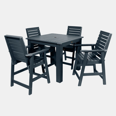 Weatherly 5pc Square Dining Set 42in x 42in- Counter Height Dining Highwood USA Federal Blue 