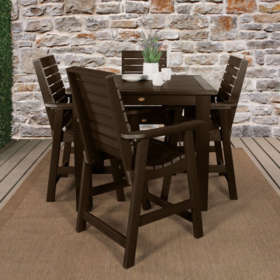 Weatherly 5pc Square Dining Set 42in x 42in- Counter Height Dining Highwood USA 