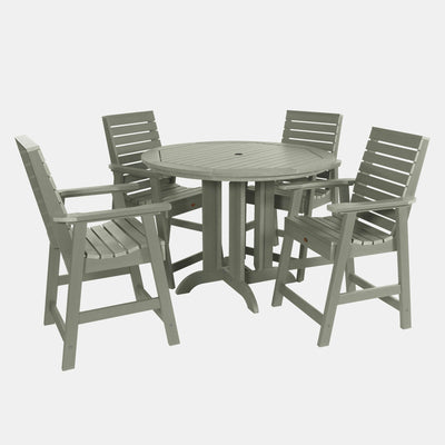 Weatherly 5pc 48in Round Dining Set - Counter Height Dining Highwood USA Eucalyptus 