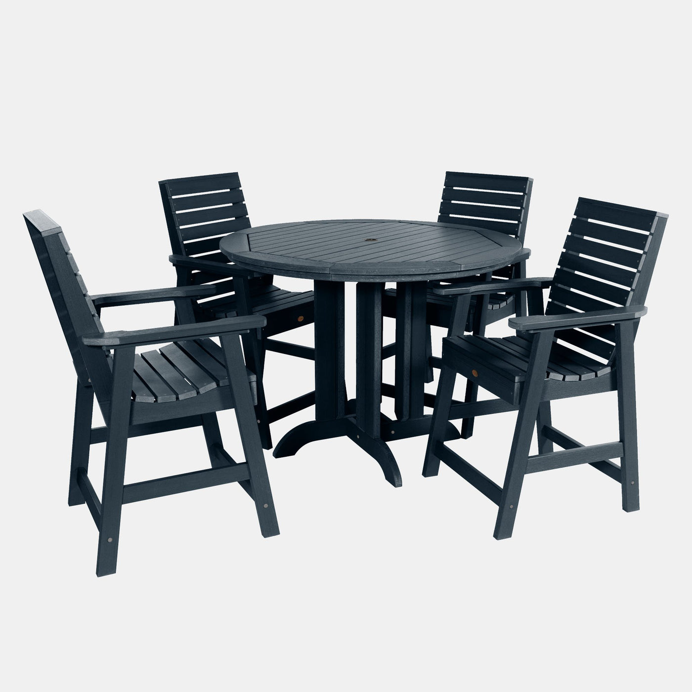 Weatherly 5pc 48in Round Dining Set - Counter Height Dining Highwood USA Federal Blue 