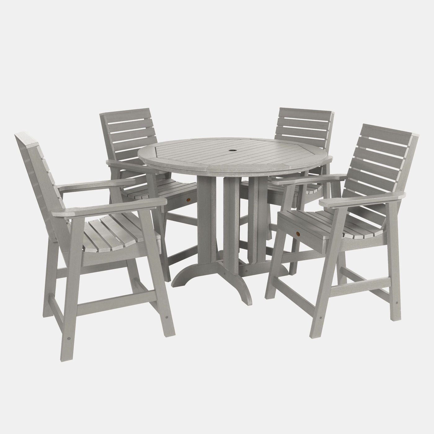 Weatherly 5pc 48in Round Dining Set - Counter Height Dining Highwood USA Harbor Gray 