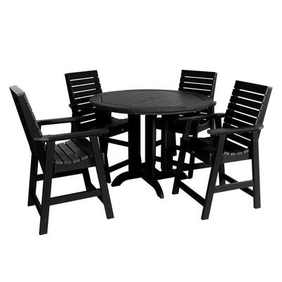 Weatherly 5pc 48in Round Dining Set - Counter Height Dining Highwood USA Black 