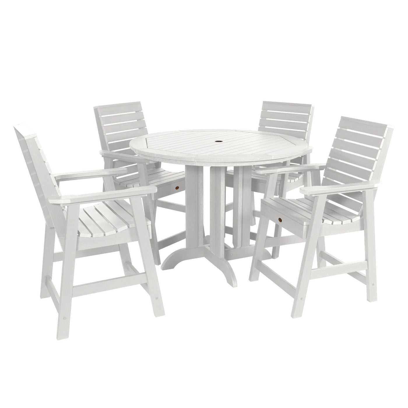 Weatherly 5pc 48in Round Dining Set - Counter Height Dining Highwood USA White 