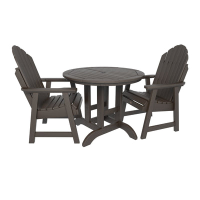 Hamilton 3pc 36in Round Dining Set - Dining Height Dining Highwood USA Weathered Acorn 