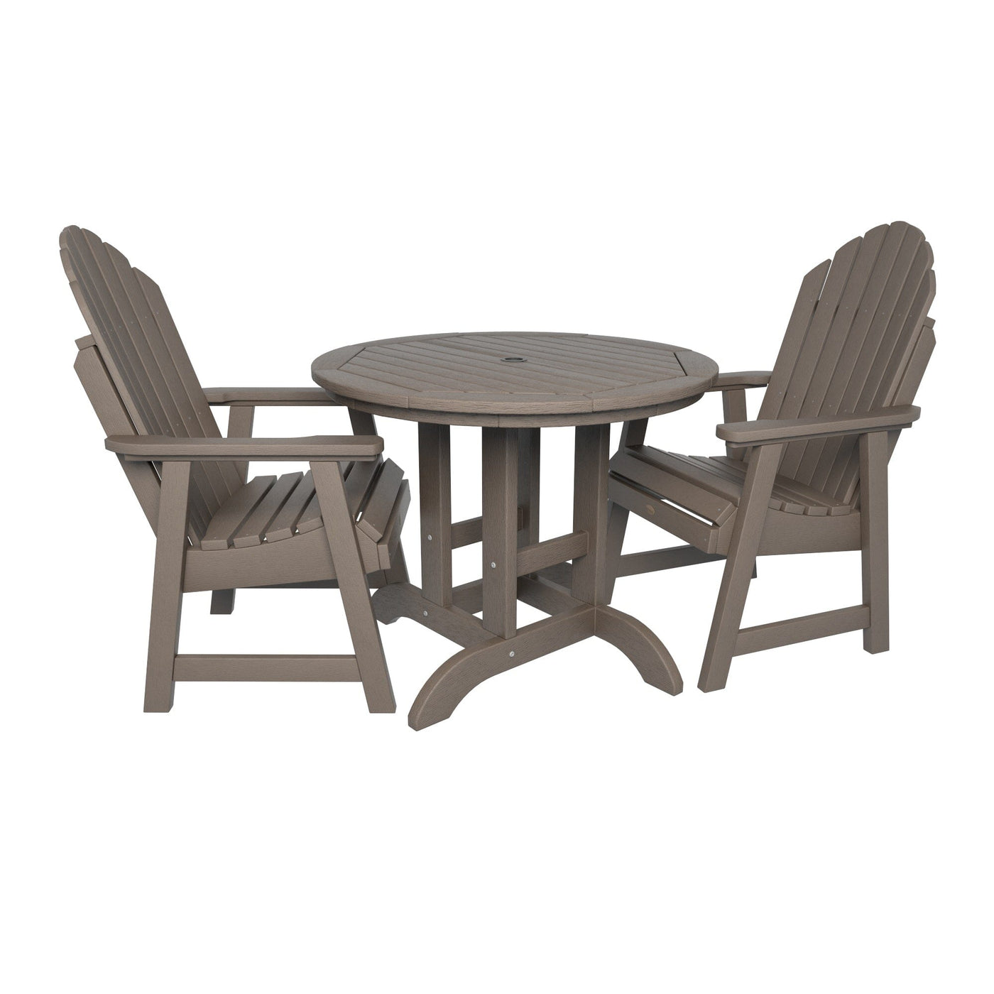 Hamilton 3pc 36in Round Dining Set - Dining Height Dining Highwood USA Woodland Brown 