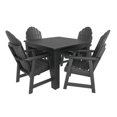 Hamilton 5pc Square Dining Set 42in x 42in - Dining Height Dining Highwood USA Black 