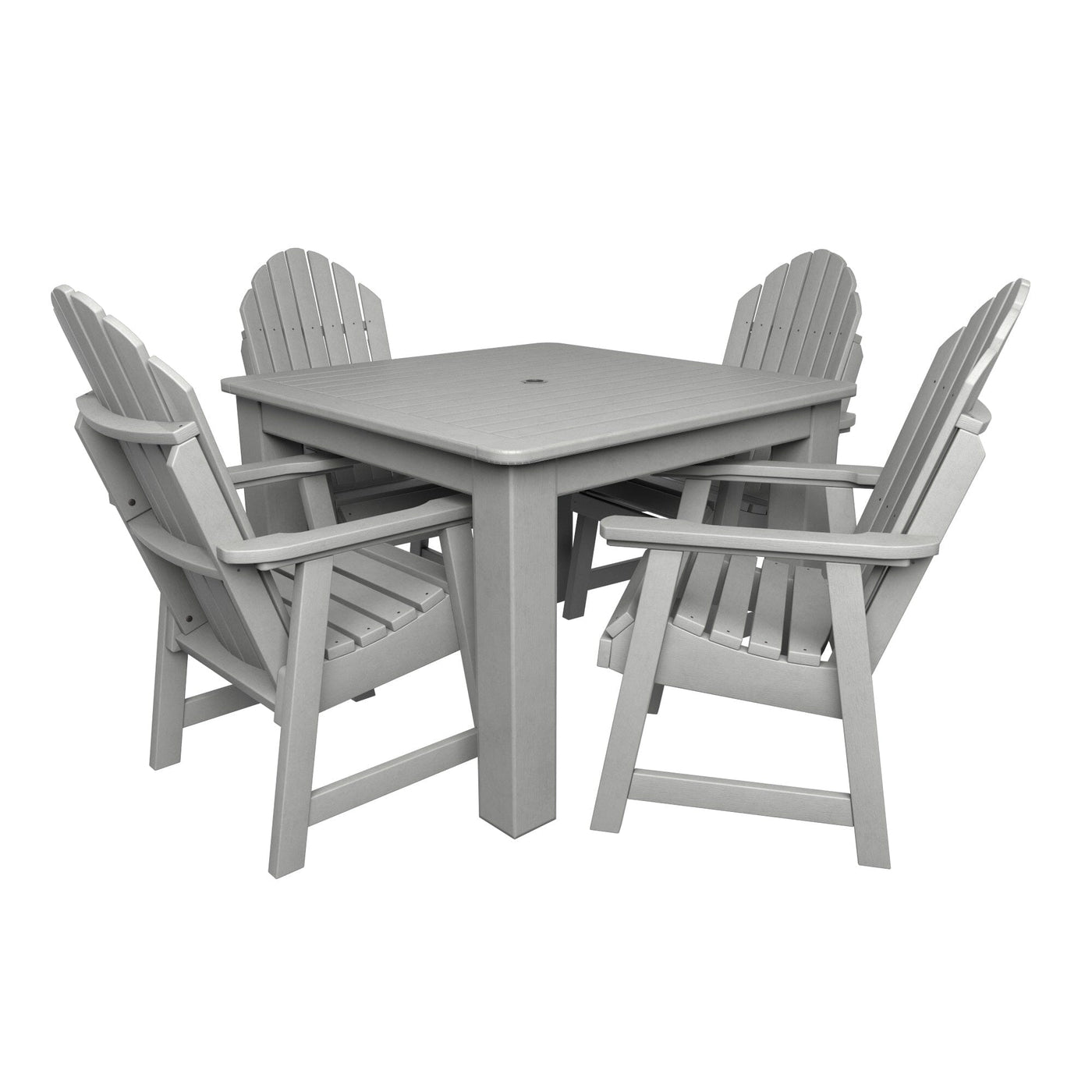 Hamilton 5pc Square Dining Set 42in x 42in - Dining Height Dining Highwood USA Coastal Teak 