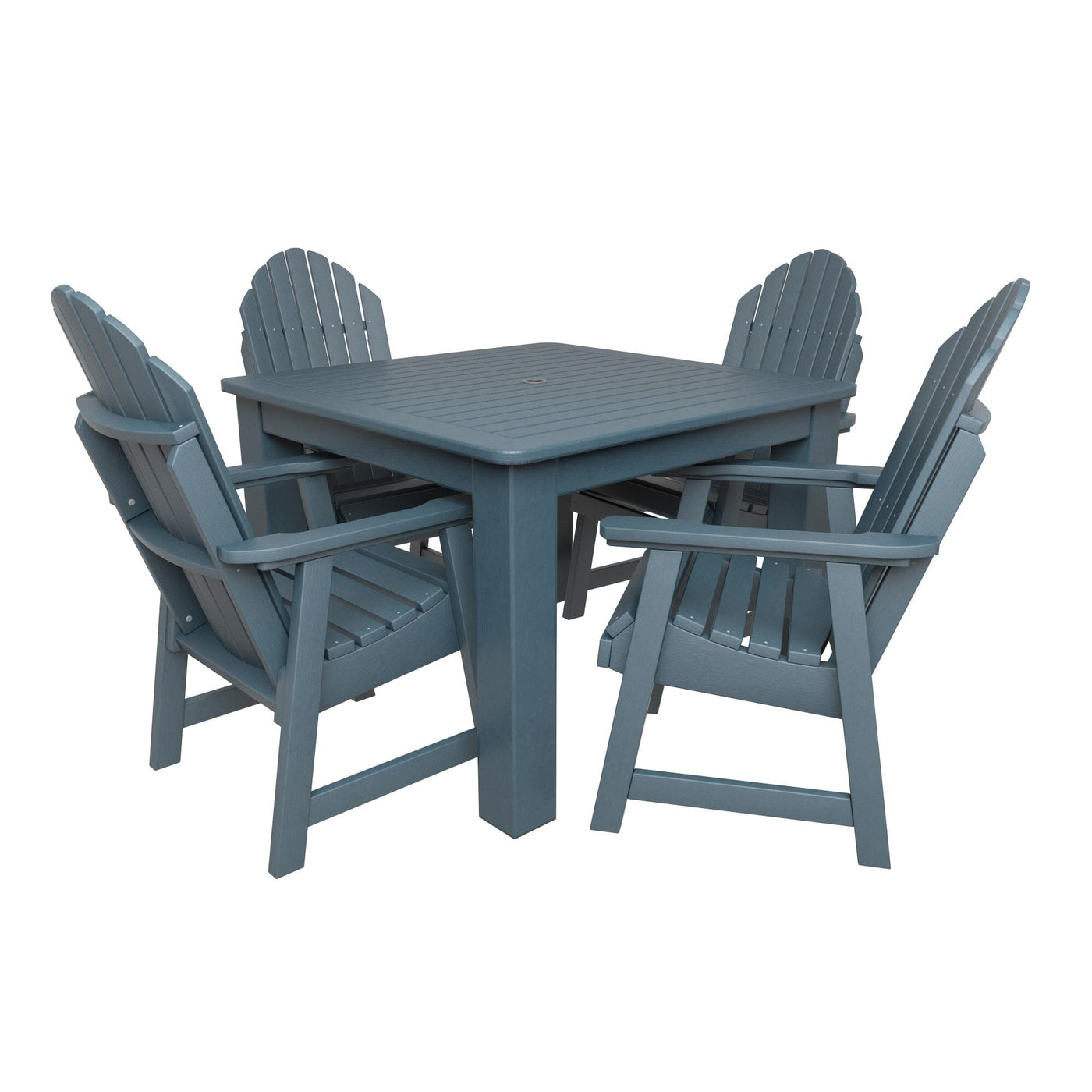 Hamilton 5pc Square Dining Set 42in x 42in - Dining Height Dining Highwood USA Nantucket Blue 