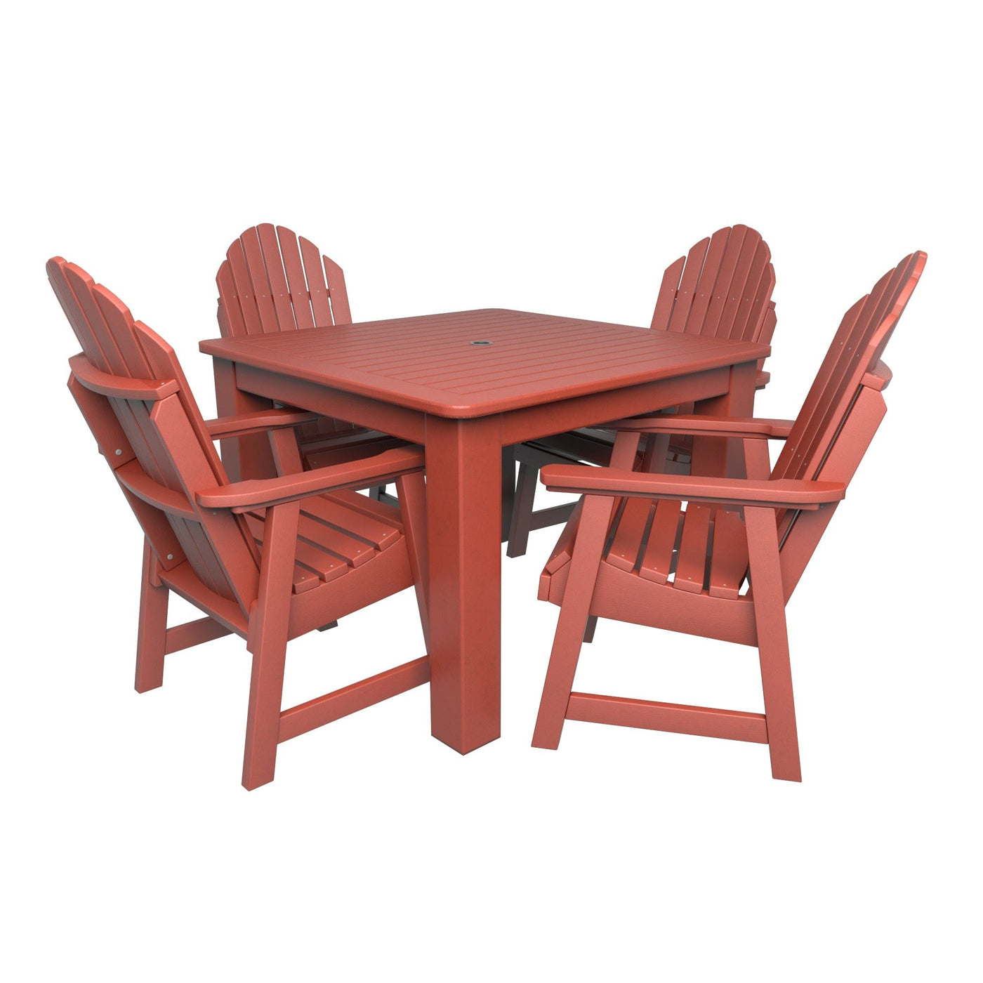 Hamilton 5pc Square Dining Set 42in x 42in - Dining Height Dining Highwood USA Rustic Red 
