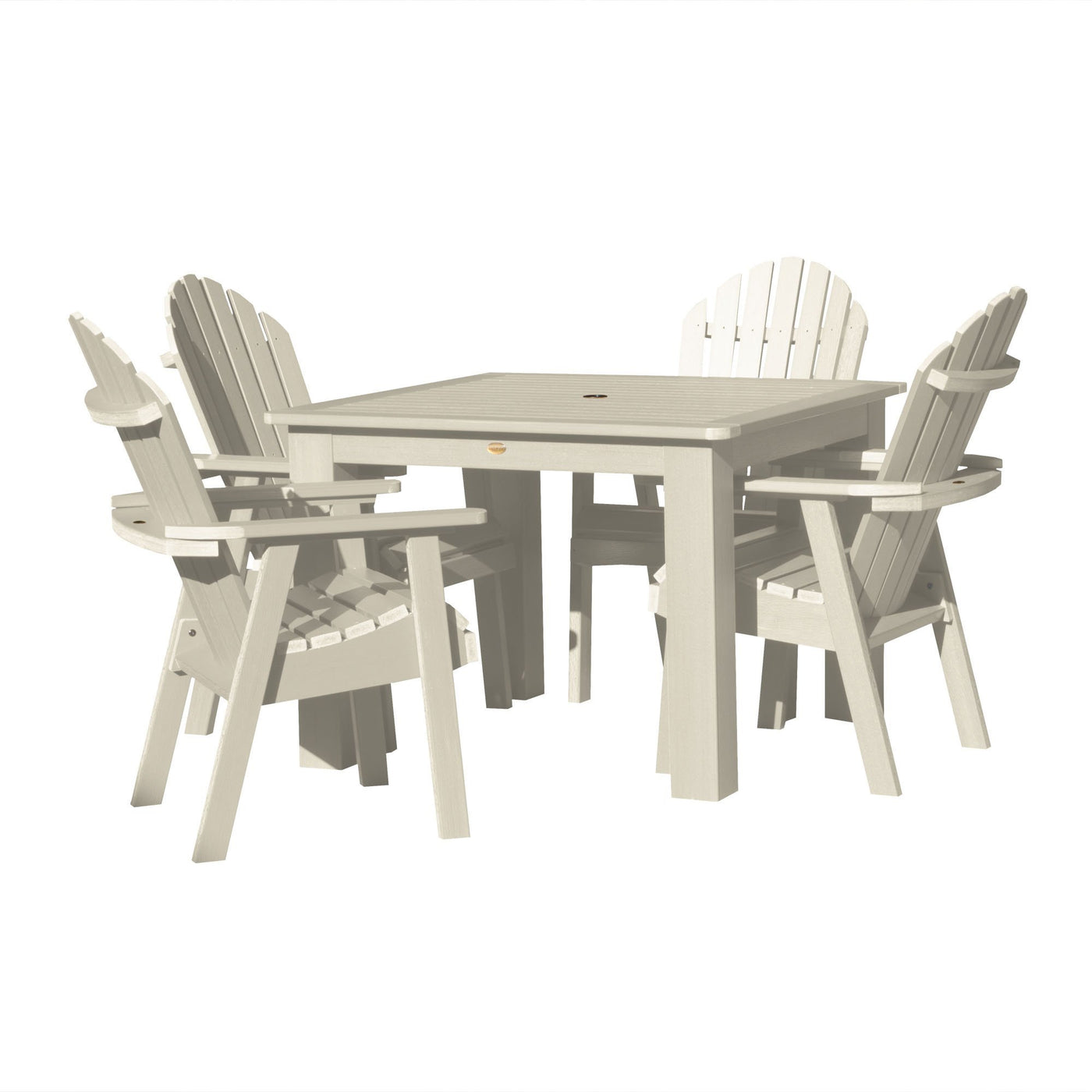 Hamilton 5pc Square Dining Set 42in x 42in - Dining Height Dining Highwood USA Whitewash 