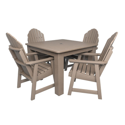 Hamilton 5pc Square Dining Set 42in x 42in - Dining Height Dining Highwood USA Woodland Brown 