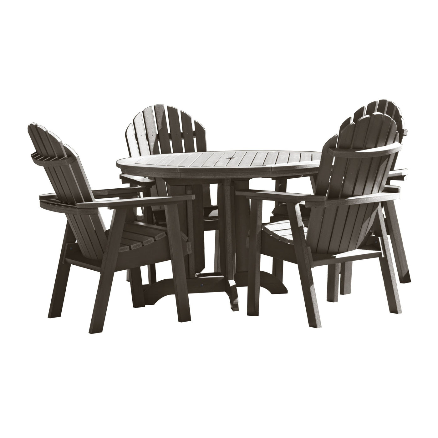 Hamilton 5pc 48in Round Dining Set - Dining Height Dining Highwood USA Weathered Acorn 