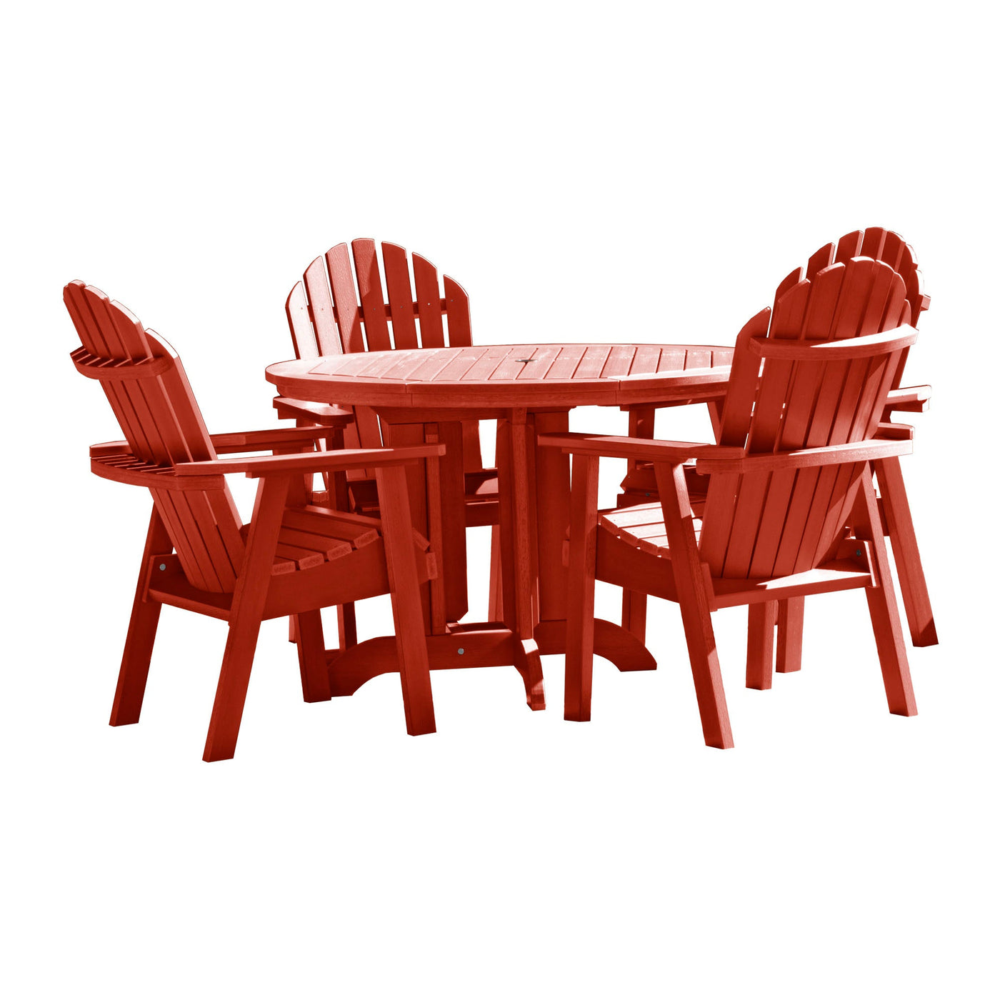 Hamilton 5pc 48in Round Dining Set - Dining Height Dining Highwood USA Rustic Red 