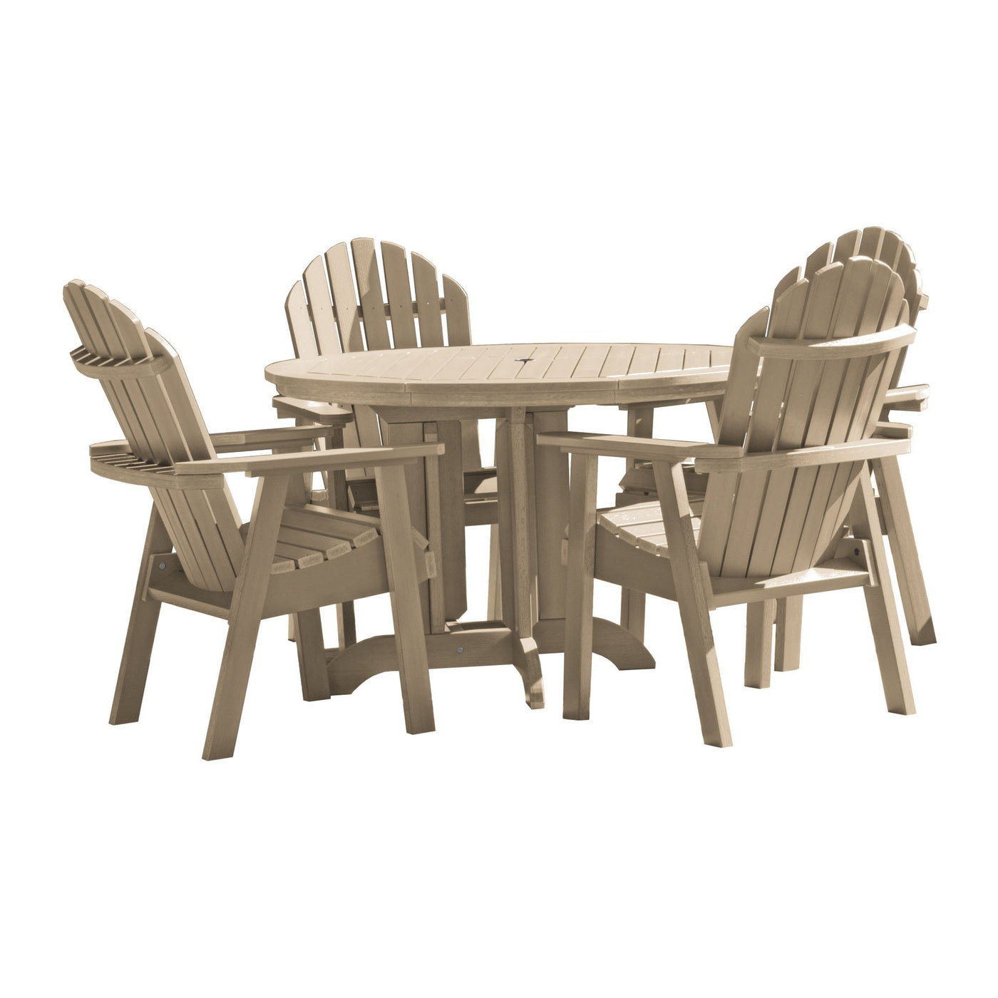 Hamilton 5pc 48in Round Dining Set - Dining Height Dining Highwood USA Tuscan Taupe 