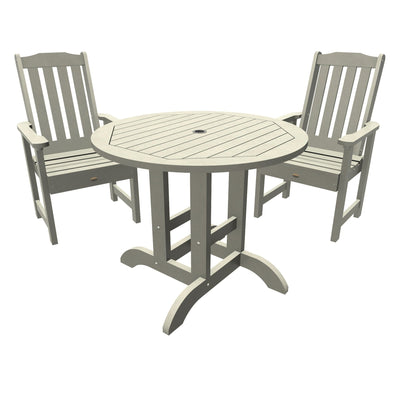 Lehigh 3pc 36in Round Dining Set - Dining Height Dining Highwood USA Harbor Gray 