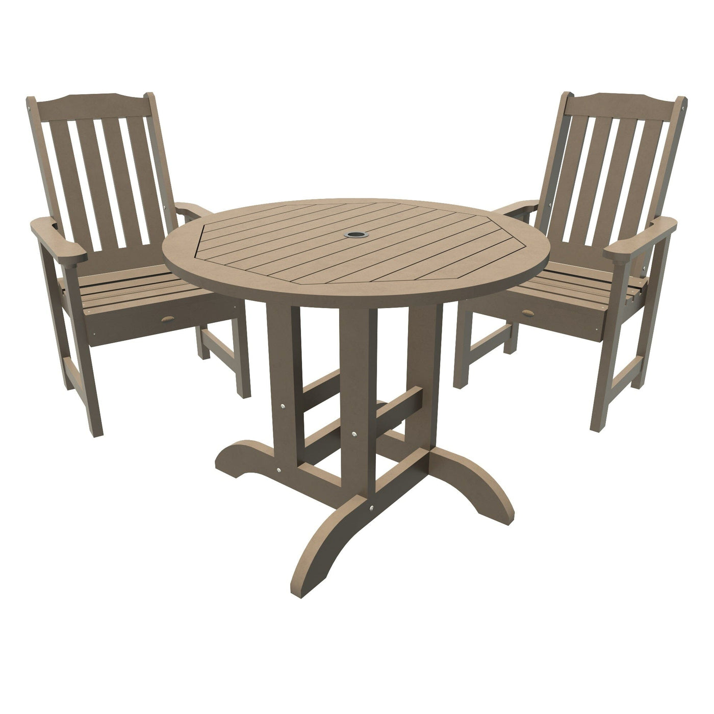 Lehigh 3pc 36in Round Dining Set - Dining Height Dining Highwood USA Woodland Brown 