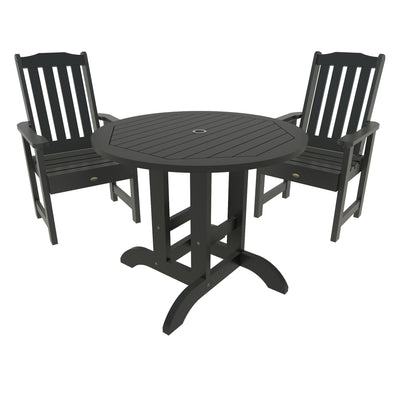 Lehigh 3pc 36in Round Dining Set - Dining Height Dining Highwood USA Black 