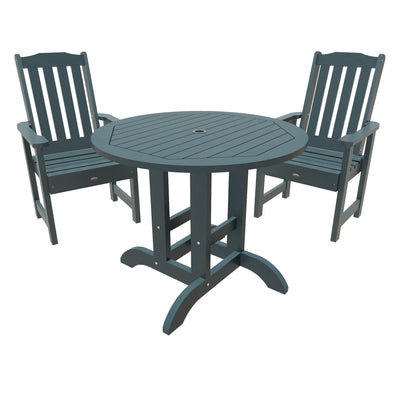 Lehigh 3pc 36in Round Dining Set - Dining Height Dining Highwood USA Nantucket Blue 