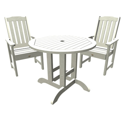Lehigh 3pc 36in Round Dining Set - Dining Height Dining Highwood USA White 