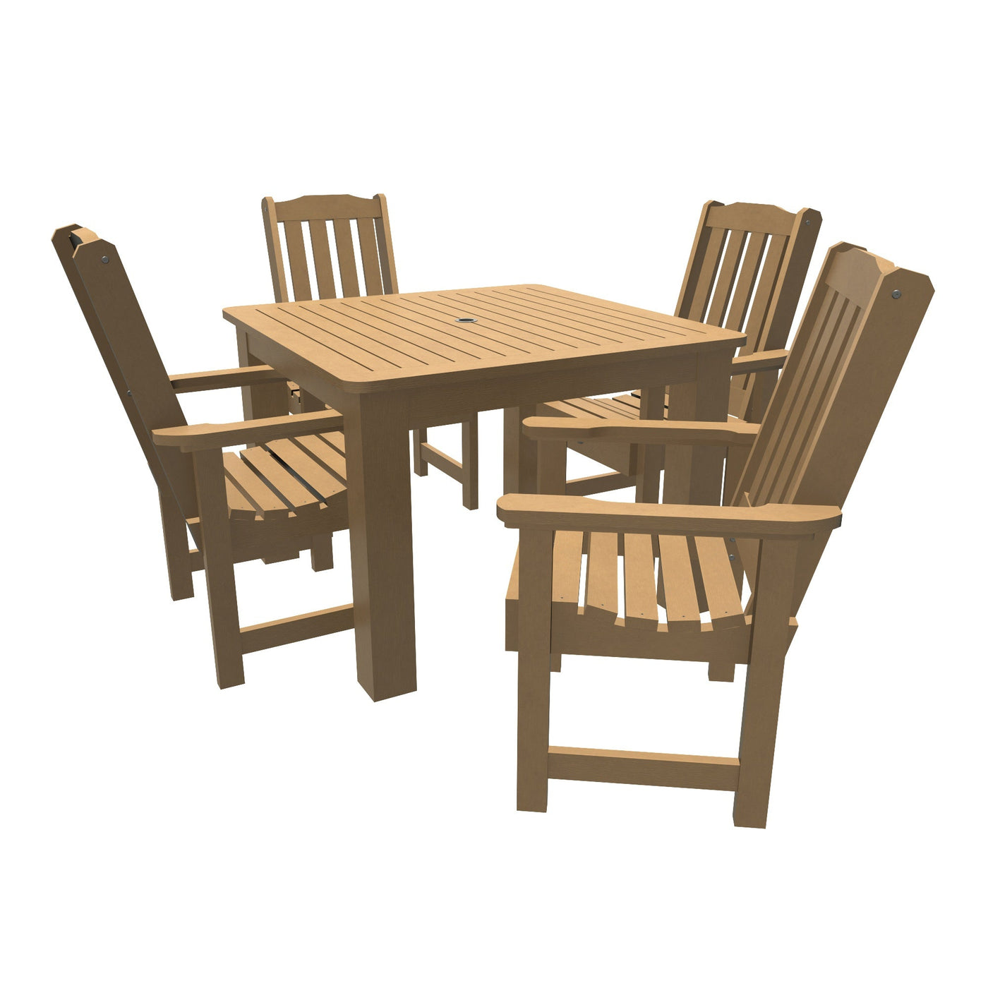 Lehigh 5pc Square Dining Set 42in x 42in - Dining Height Dining Highwood USA Toffee 