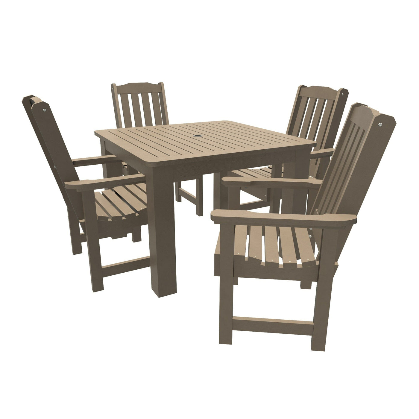 Lehigh 5pc Square Dining Set 42in x 42in - Dining Height Dining Highwood USA Woodland Brown 