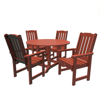 Lehigh 5pc 48in Round Dining Set - Dining Height Dining Highwood USA Rustic Red 
