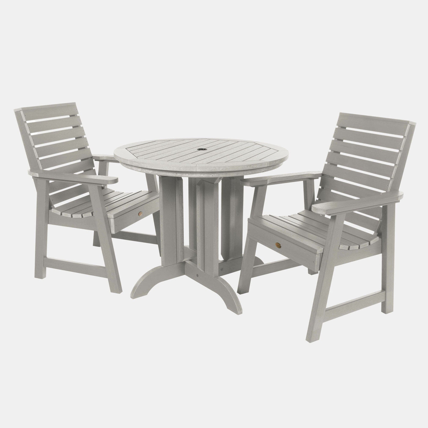 Weatherly 3pc 36in Round Dining Set - Dining Height Dining Highwood USA Harbor Gray 