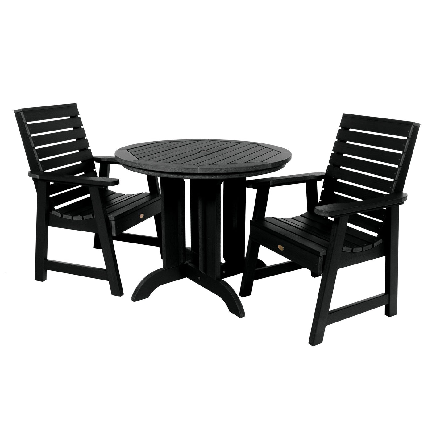 Weatherly 3pc 36in Round Dining Set - Dining Height Dining Highwood USA Black 