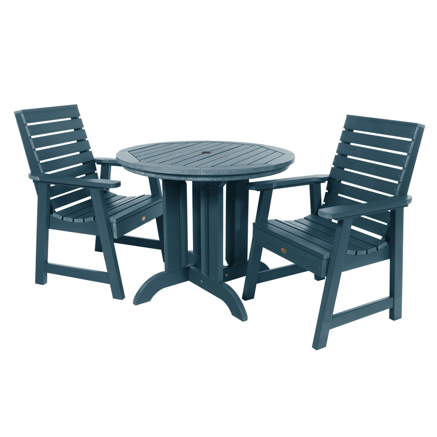 Weatherly 3pc 36in Round Dining Set - Dining Height Dining Highwood USA Nantucket Blue 