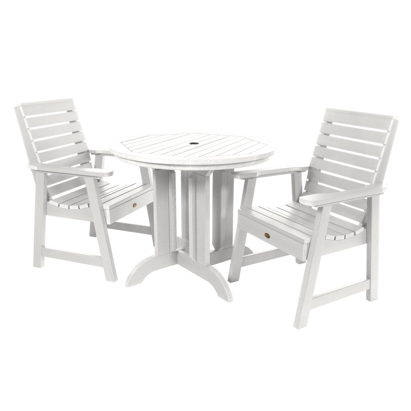 Weatherly 3pc 36in Round Dining Set - Dining Height Dining Highwood USA White 