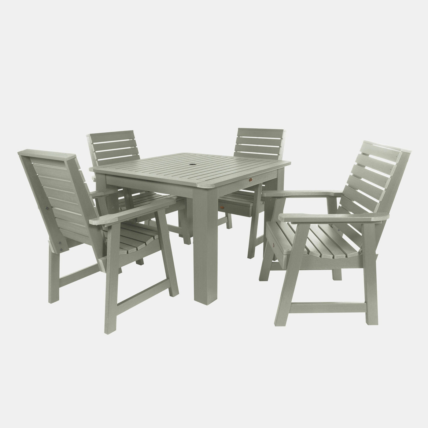 Weatherly 5pc Square Dining Set 42in x 42in - Dining Height Dining Highwood USA Eucalyptus 