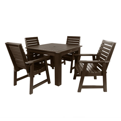 Weatherly 5pc Square Dining Set 42in x 42in - Dining Height Dining Highwood USA Weathered Acorn 