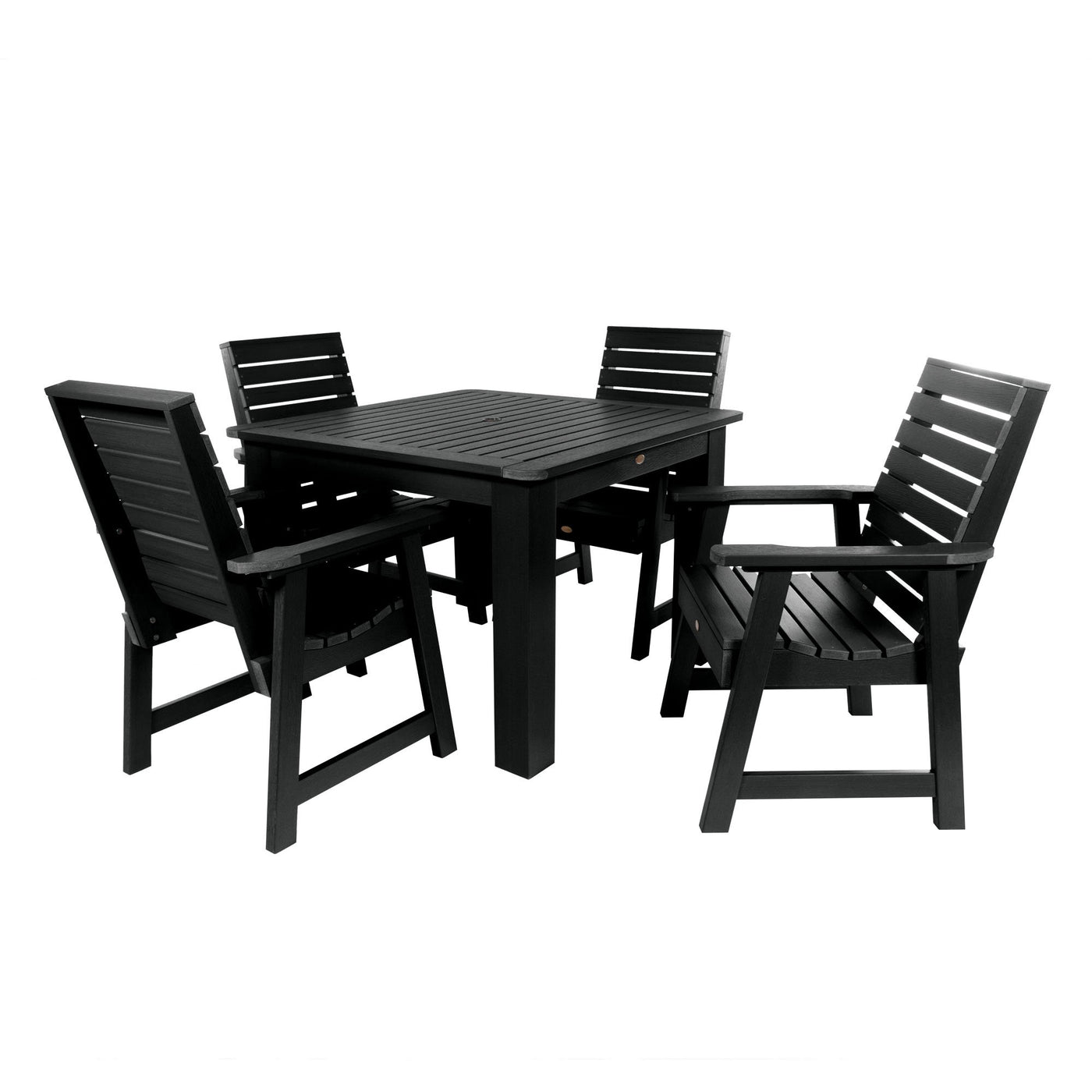Weatherly 5pc Square Dining Set 42in x 42in - Dining Height Dining Highwood USA Black 