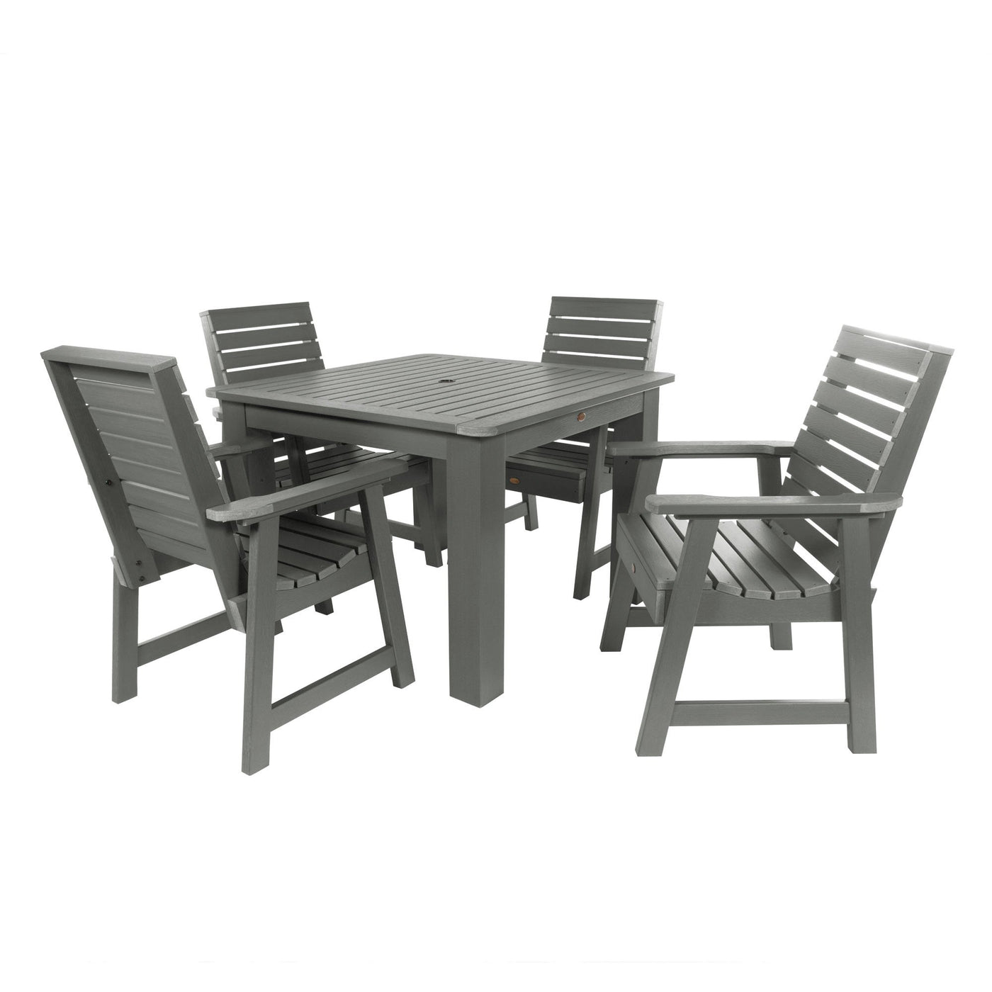 Weatherly 5pc Square Dining Set 42in x 42in - Dining Height Dining Highwood USA Coastal Teak 
