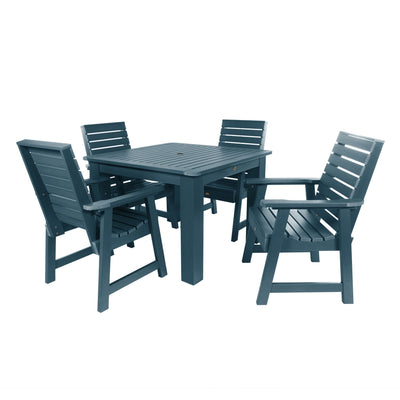 Weatherly 5pc Square Dining Set 42in x 42in - Dining Height Dining Highwood USA Nantucket Blue 