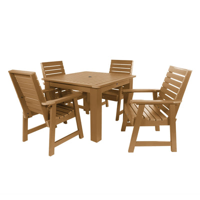 Weatherly 5pc Square Dining Set 42in x 42in - Dining Height Dining Highwood USA Toffee 
