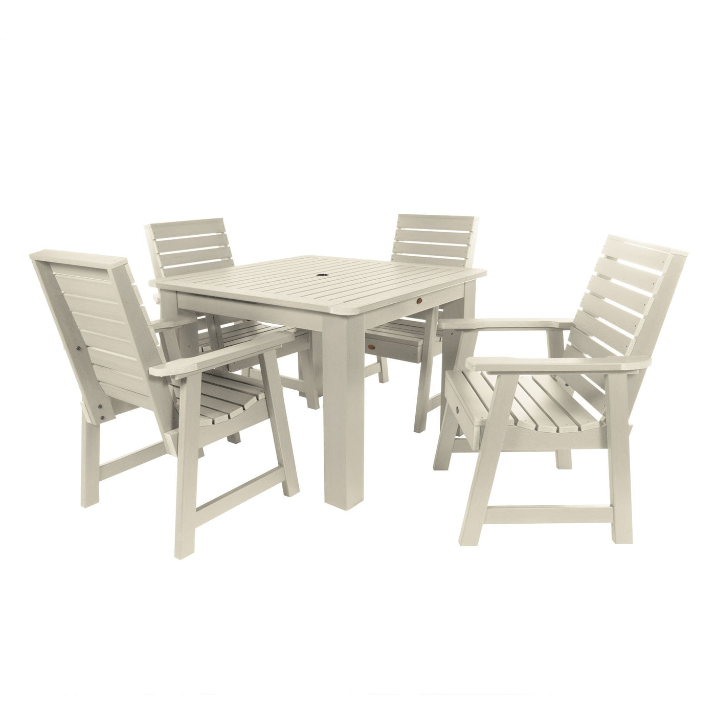 Weatherly 5pc Square Dining Set 42in x 42in - Dining Height Dining Highwood USA Whitewash 