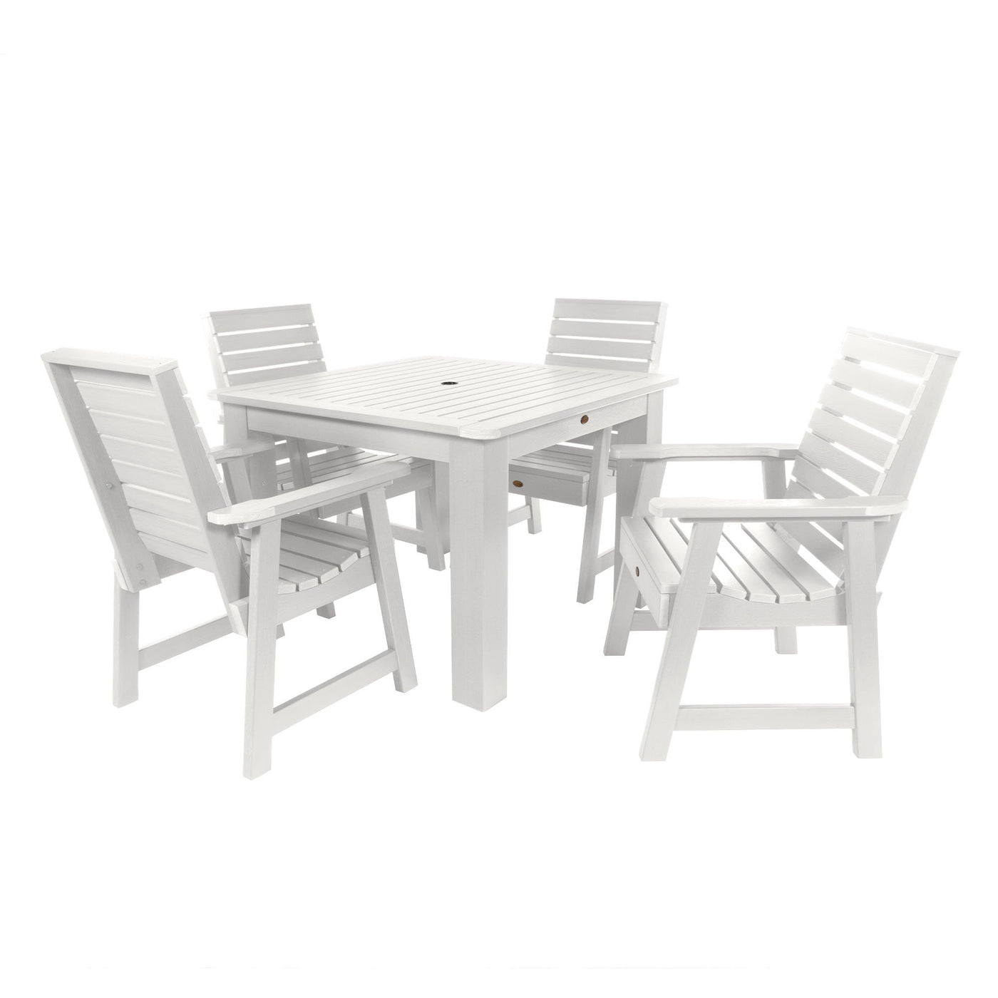 Weatherly 5pc Square Dining Set 42in x 42in - Dining Height Dining Highwood USA White 