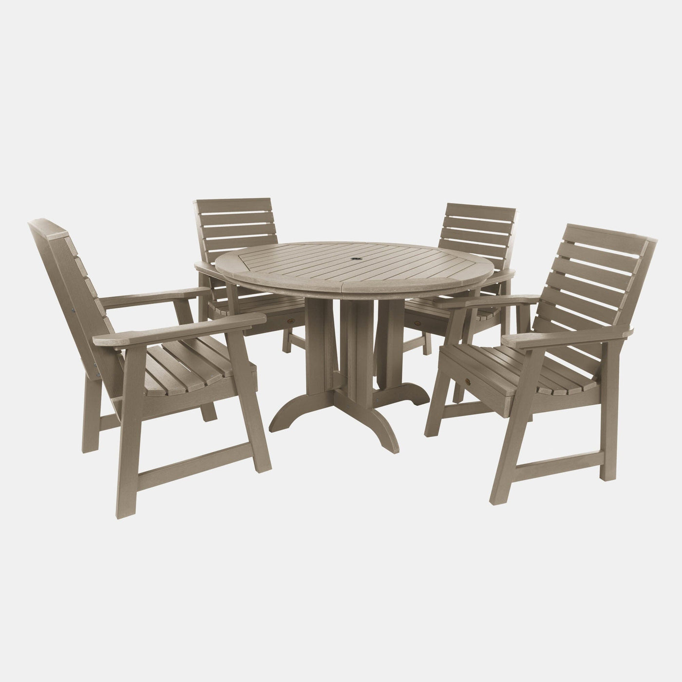 Weatherly 5pc 48in Round Dining Set - Dining Height Dining Highwood USA Woodland Brown 
