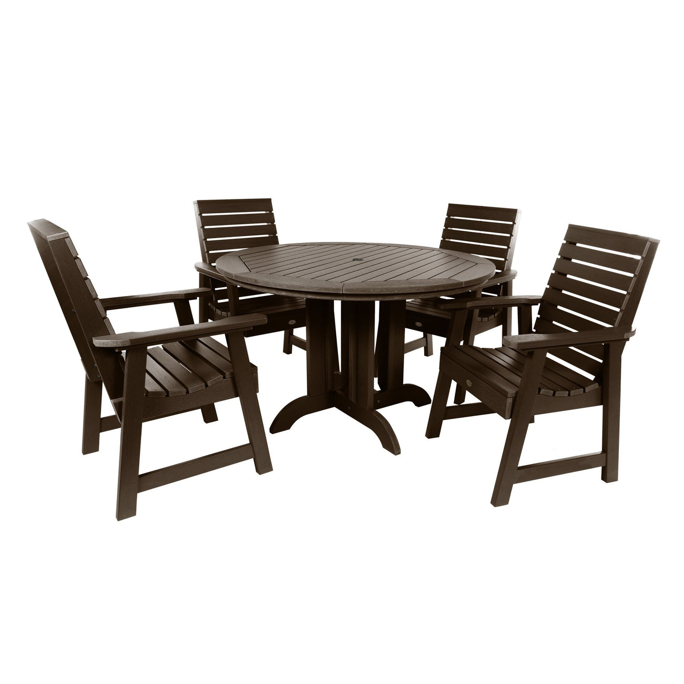 Weatherly 5pc 48in Round Dining Set - Dining Height Dining Highwood USA Weathered Acorn 