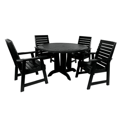 Weatherly 5pc 48in Round Dining Set - Dining Height Dining Highwood USA Black 